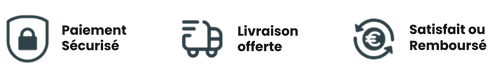 Badges de confiance : paiement sécurisé, livraison suivie & retours faciles